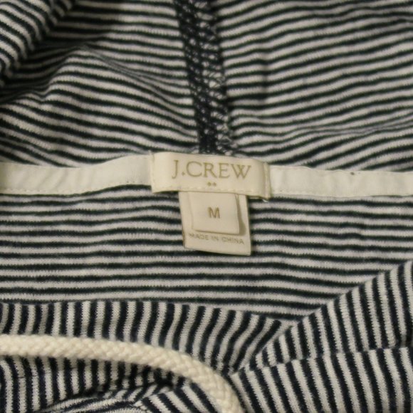 J. CREW Blue White Striped Hooded Sweatshirt Top Women's Size M - Picture 2 of 3